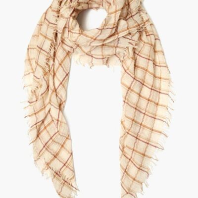 Accessory Chan Luu  | Seed Pearl Mix Plaid Wool Scarf