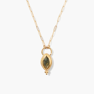 Tavi Pendant Necklace Gold Labradorite