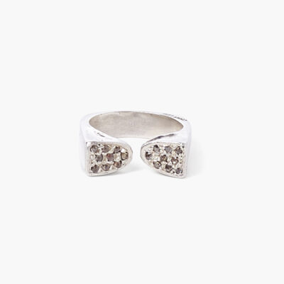 Silver and Diamond Duo Ring