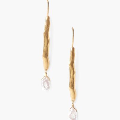 Jewelry Chan Luu  | Gold Wave Pearl Drop Earrings