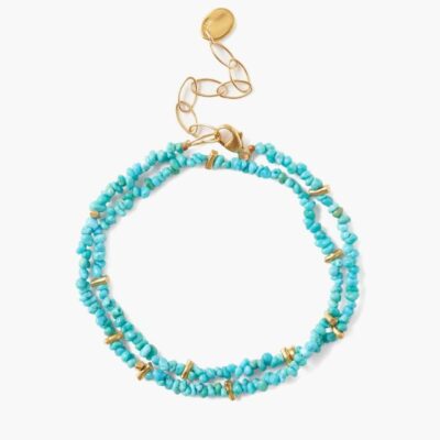 Jewelry Chan Luu  | Turquoise Mix & Gold Heishi Bracelet