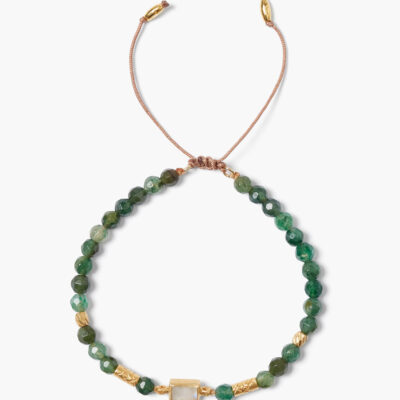 Tab Pull-Tie Bracelet Indian Aventurine