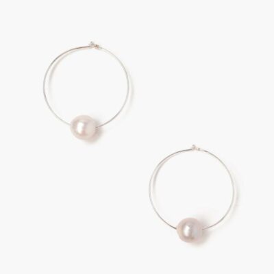 Jewelry Chan Luu  | White Floating Pearl Hoop Earrings