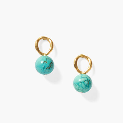 Globe Stud Earrings Turquoise