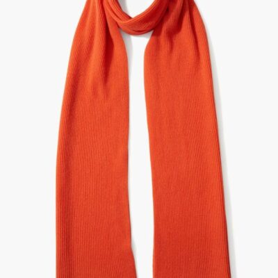 Accessory Chan Luu  | Tangerine & Brown Ribbed Cashmere And Wool Scarf