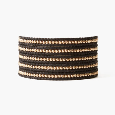 Gold Hematine Wrap Bracelet Black