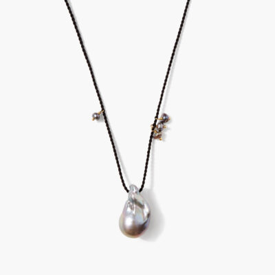 Rosario Necklace Grey Pearl