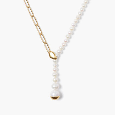 Marion Drop Necklace White Pearl