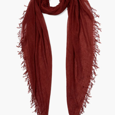 Fired Brick Cashmere and Silk Scarf