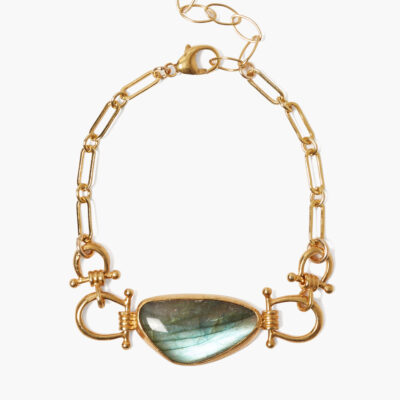 Cheval Bracelet Gold Labradorite