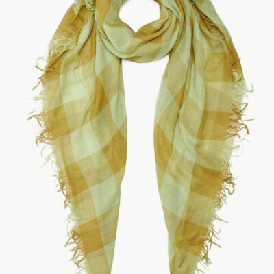 Accessory Chan Luu  | Tarragon Gingham Cashmere And Silk Scarf