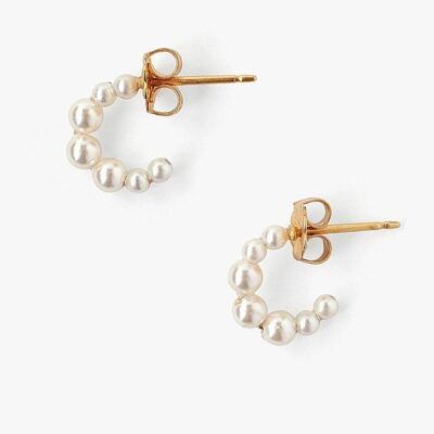 Jewelry Chan Luu  | Petite Cream Pearl Holly Hoop Earrings