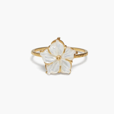 Plumeria Ring White MOP