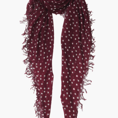 Tawny Port Star Cashmere and Silk Scarf