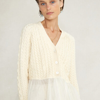 Rebecca Cardigan Antique White