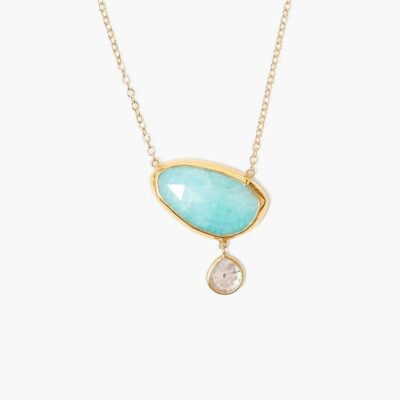 Jewelry Chan Luu  | 14K Amazonite Diamond Drop Gold Cliff Necklace