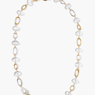 Noor Crystal Necklace Gold Mix