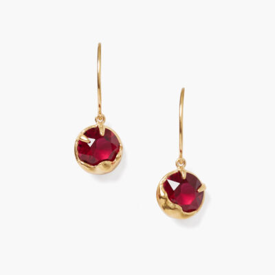 July Birthstone Earrings Ruby Crystal