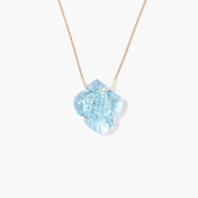 14k Gardenia Necklace Blue Topaz