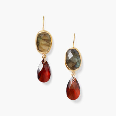 Ingrid Drop Earrings Burgundy Mix