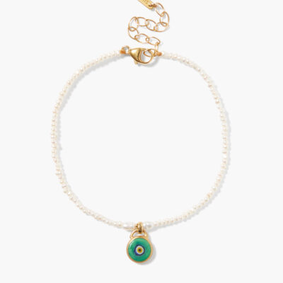 Mya Evil Eye Bracelet Green Mix