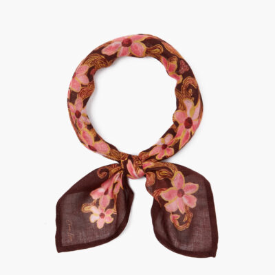 Meadow Floral Print Bandana Fired Brick