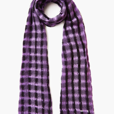 Amethyst Checkered Wool Scarf