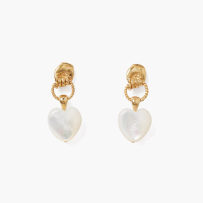 Mano Heart Earrings White MOP