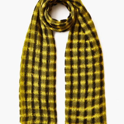 Lemon Drop Checkered Wool Scarf