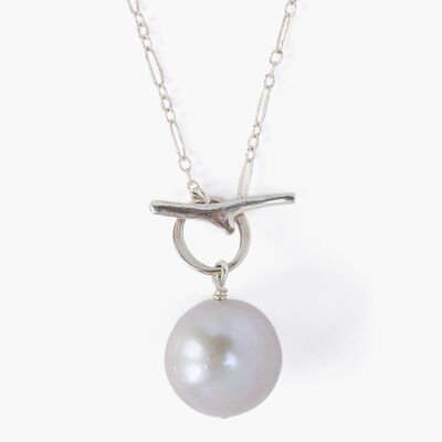 Grey Freshwater Pearl Toggle Necklace