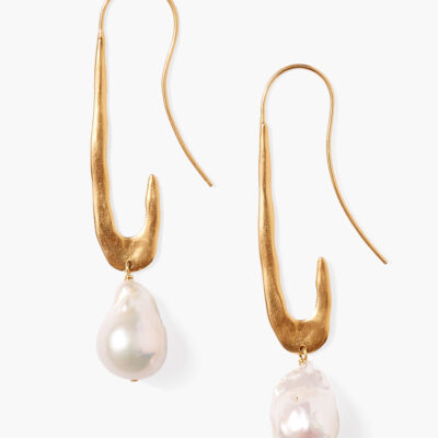 Gala Crescent Pearl Earrings Maxi Gold