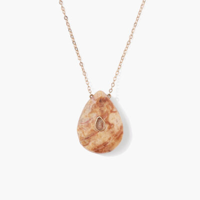 14k Temple Necklace Agate