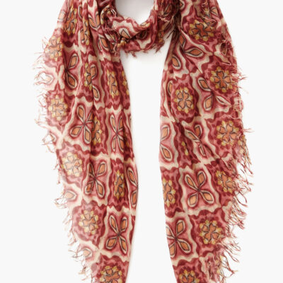 Pomegranate Crux Cashmere and Silk Scarf