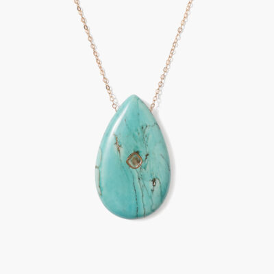 14k Temple Necklace Turquoise