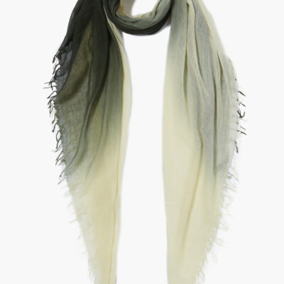 Kombu Green Dip-Dyed Cashmere and Silk Scarf