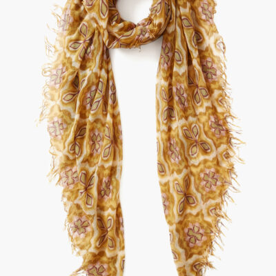 Mineral Yellow Crux Cashmere and Silk Scarf