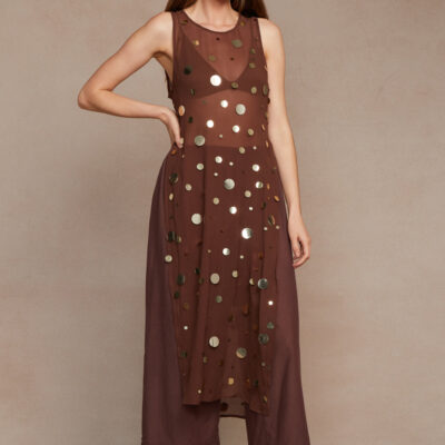 Serena Sequin Tunic Walnut