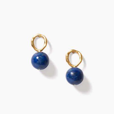 Globe Stud Earrings Lapis