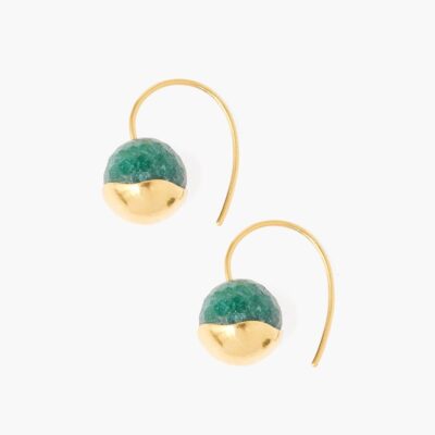 Gold Dipped Indian Aventurine Earrings