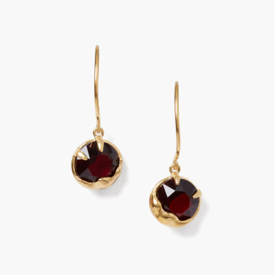 January Birthstone Earrings Garnet Crystal