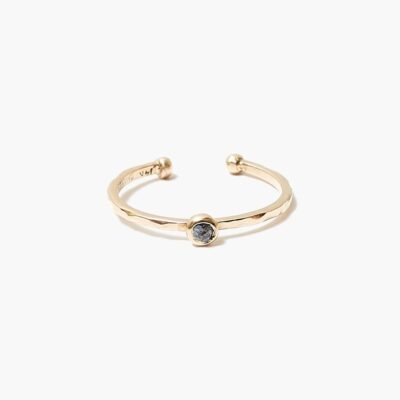 14k Champagne Diamond Toe Ring