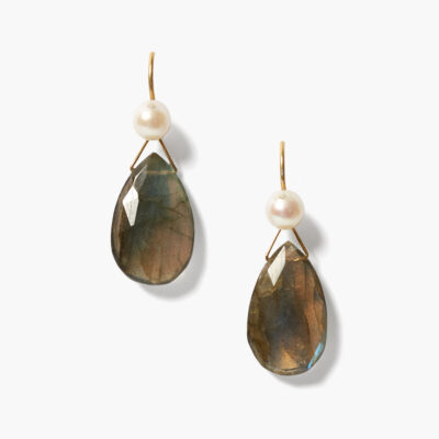 Yasmine Pearl Earrings Labradorite