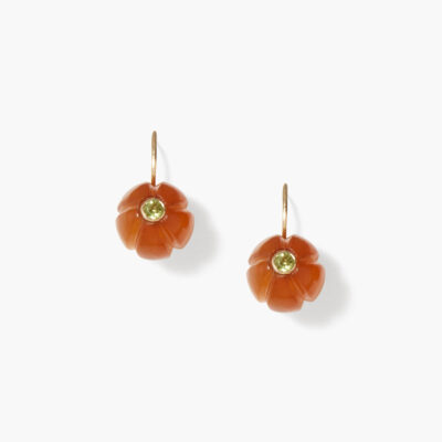 14k Pumpkin Earrings Maxi Brown Horn