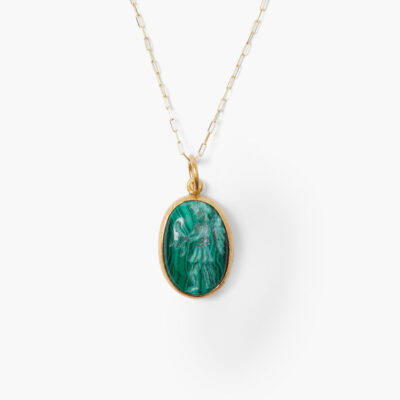 24k Nike Necklace Malachite