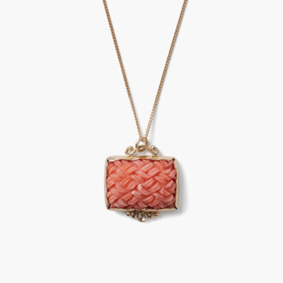 14k Mermaid’s Basket Necklace Coral