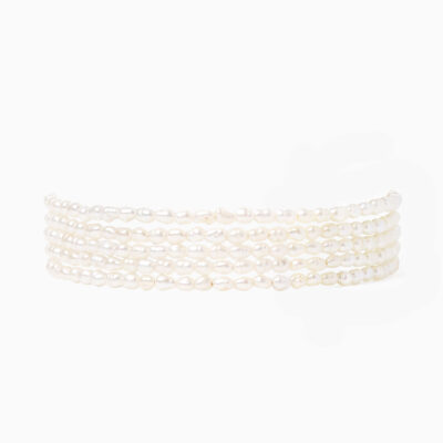 Pearl Naked Wrap Bracelet White