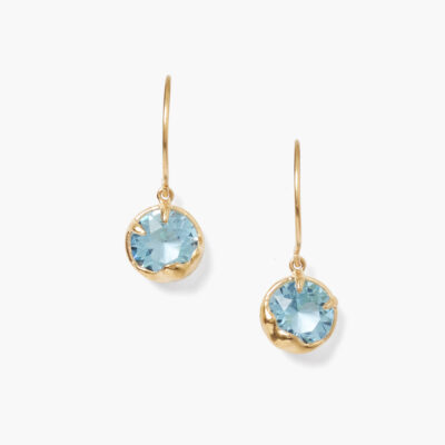 March Birthstone Earrings Aquamarine Crystal