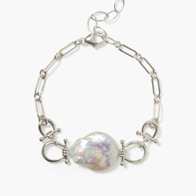 Cheval Bracelet Silver White Pearl