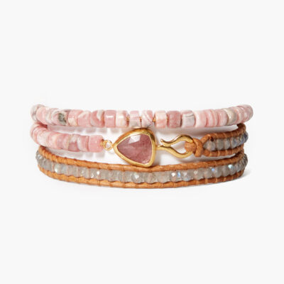 Rahel Triple Wrap Bracelet Pink Mix