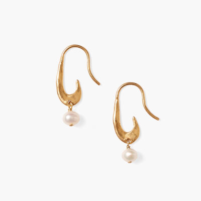 Gala Crescent Pearl Earrings Mini Gold